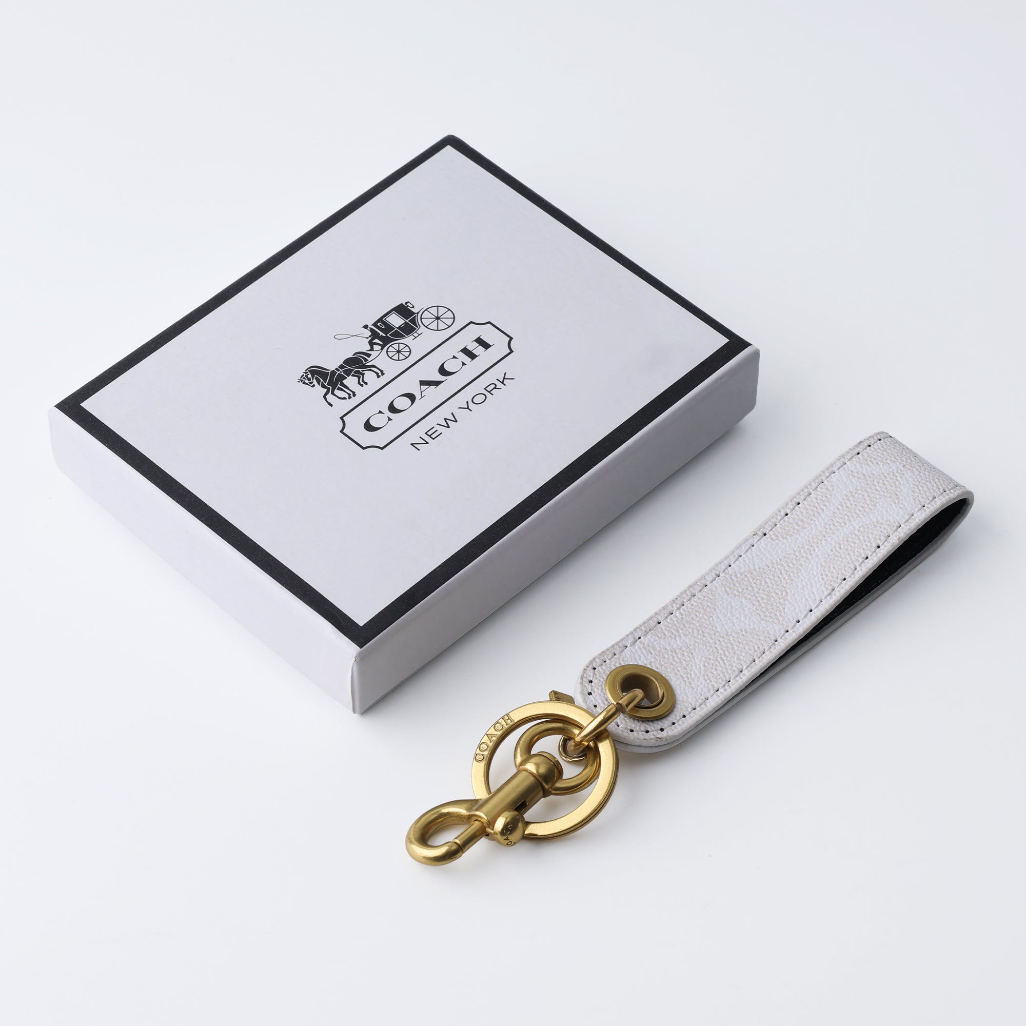 Ivory Signature Loop Keychain