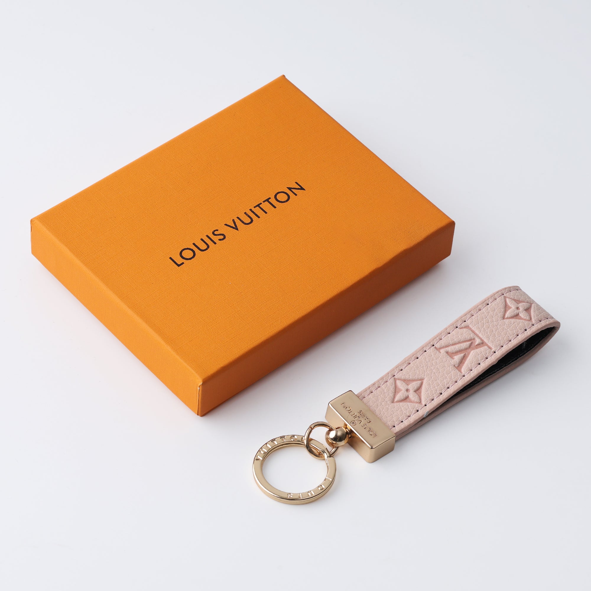 Blush Embossed Loop Keychain