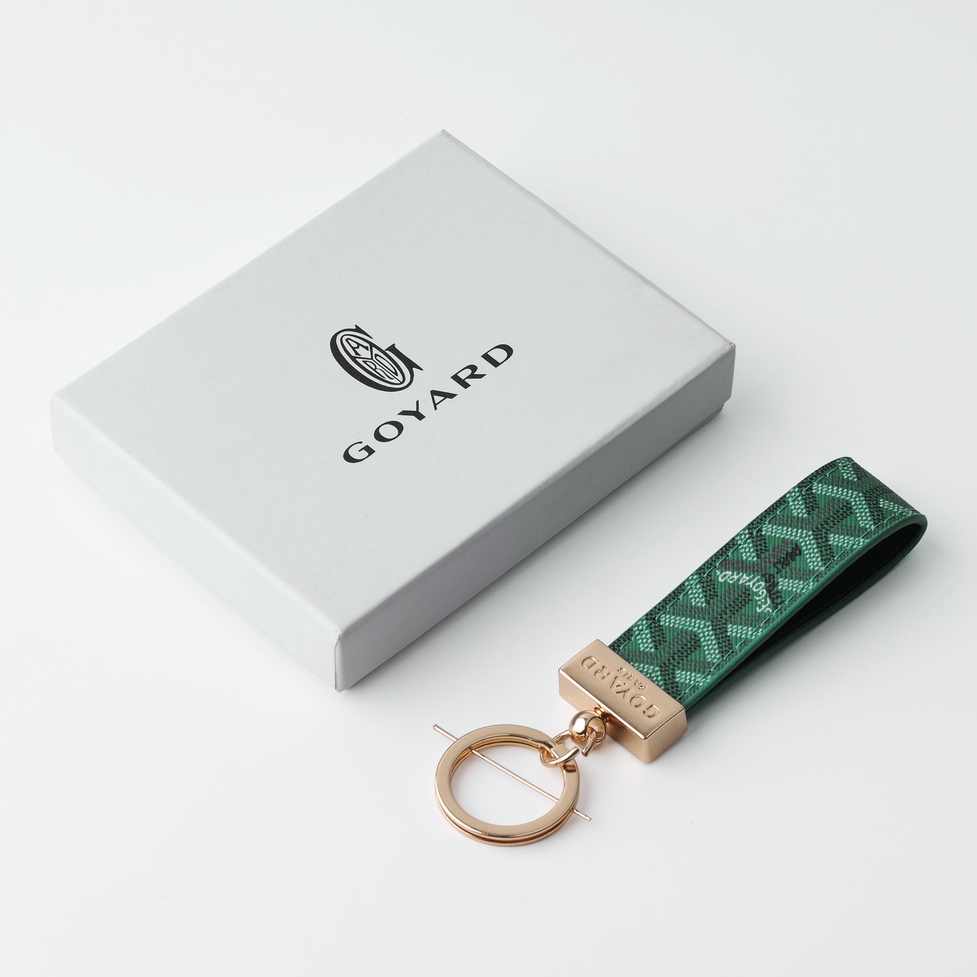 Emerald Monogram Loop Keychain