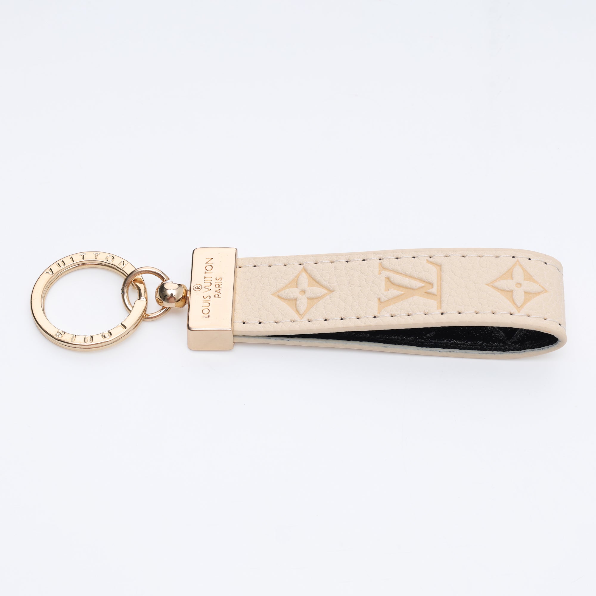Ivory Embossed Loop Keychain