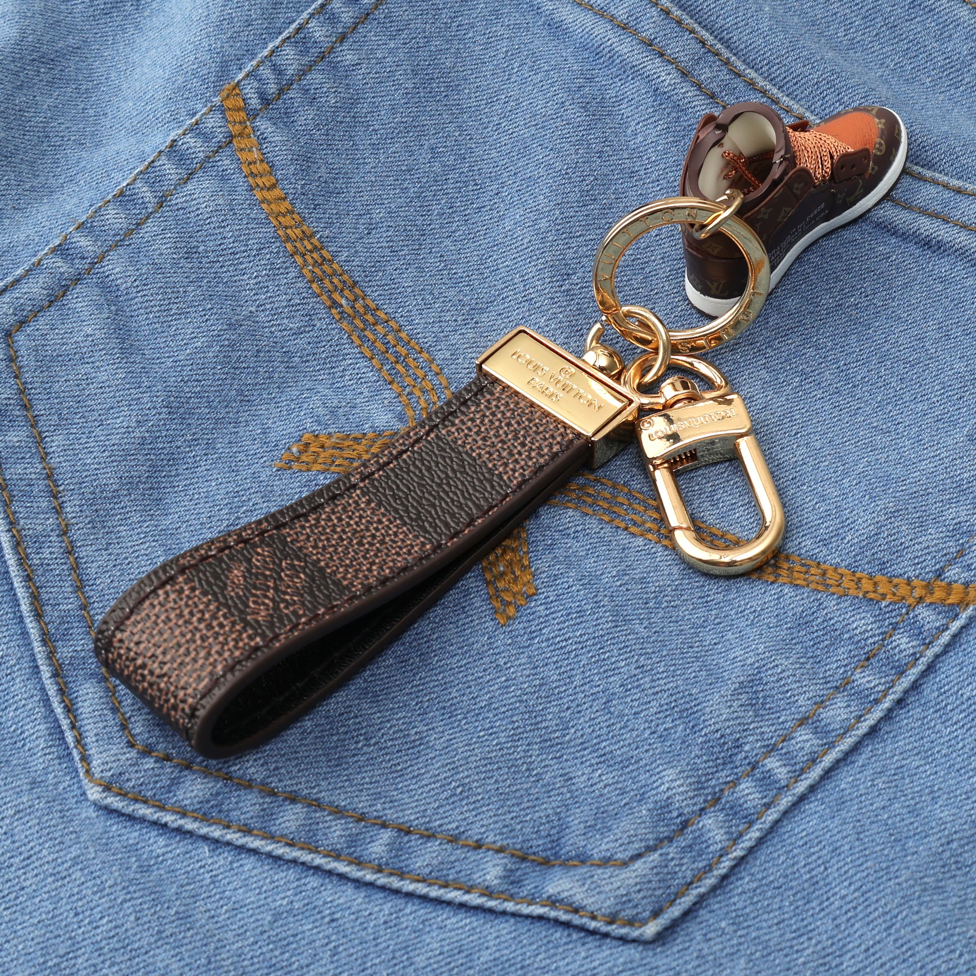 Monogram Racer Charm Keychain