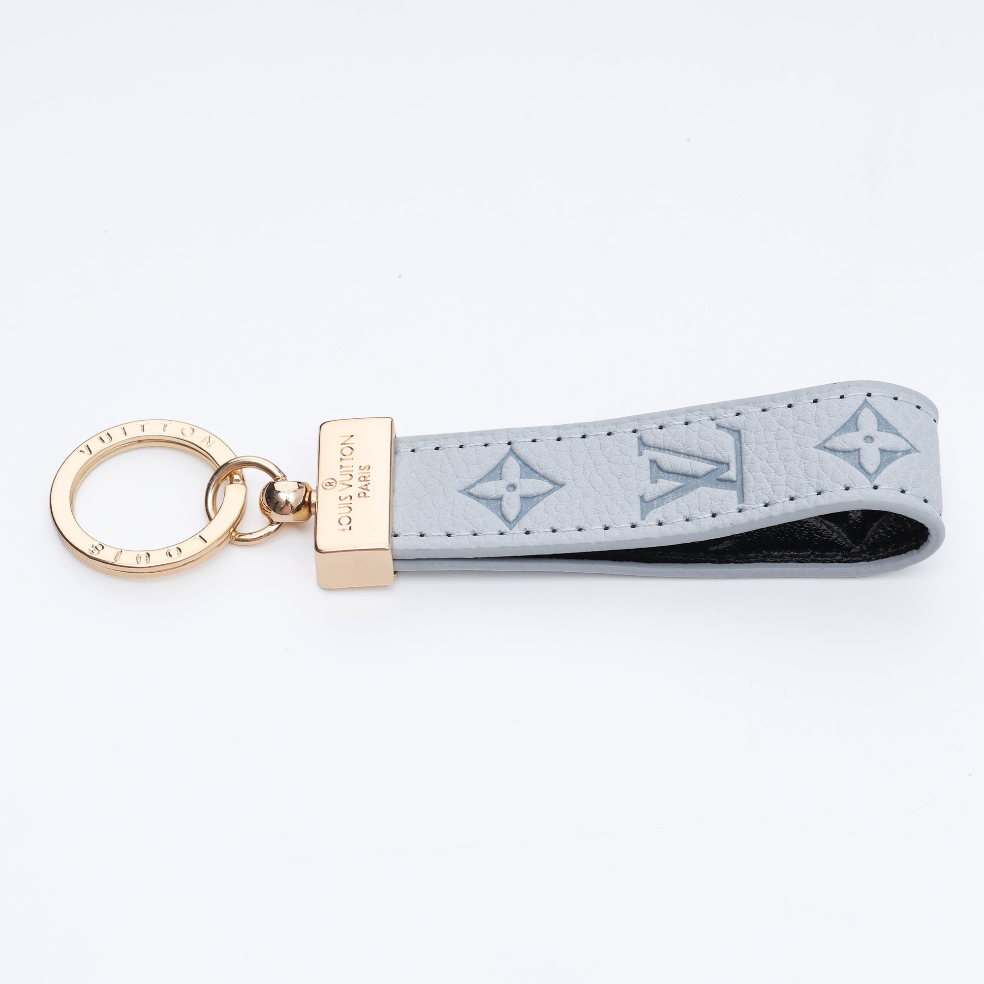 Ice Blue Embossed Loop Keychain
