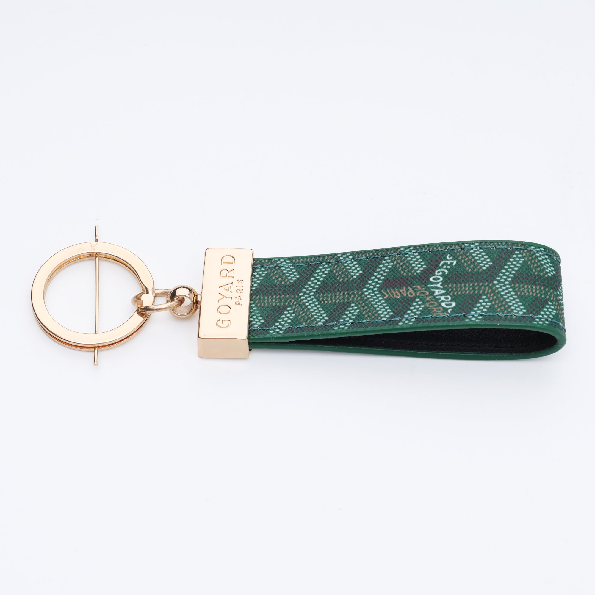 Emerald Monogram Loop Keychain