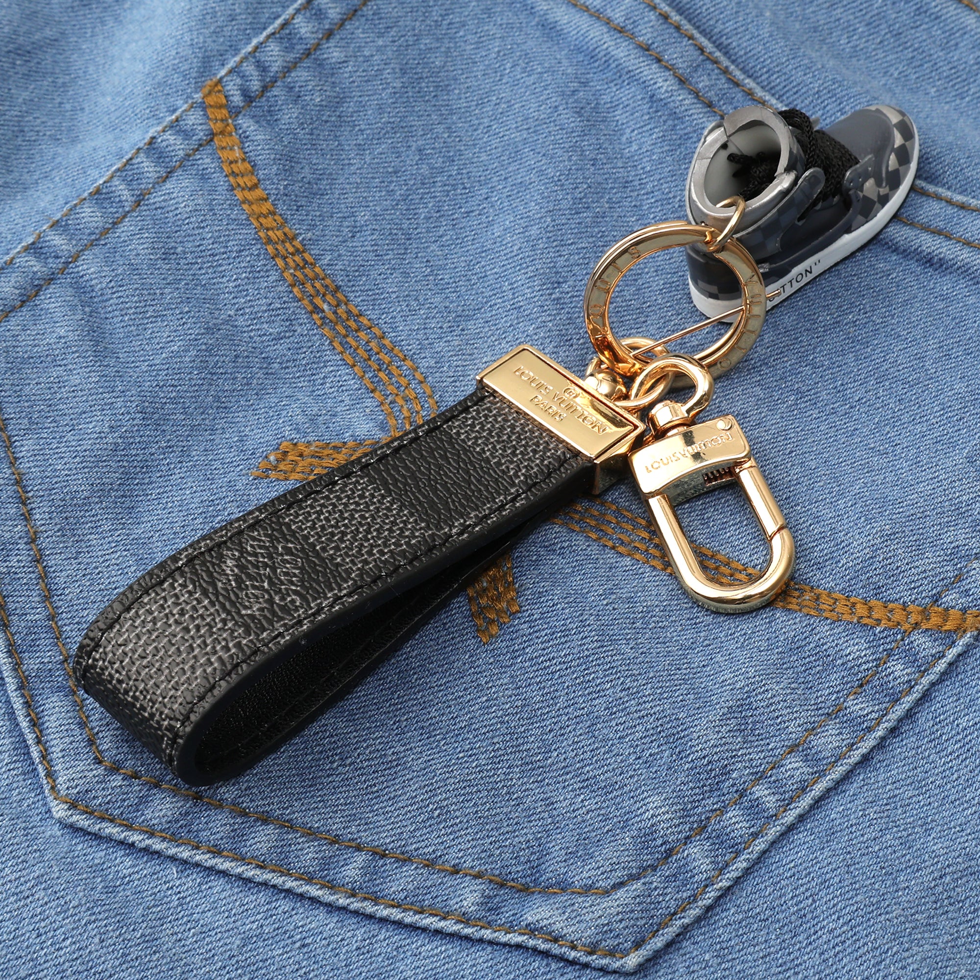 Urban Racer Leather Loop Keychain
