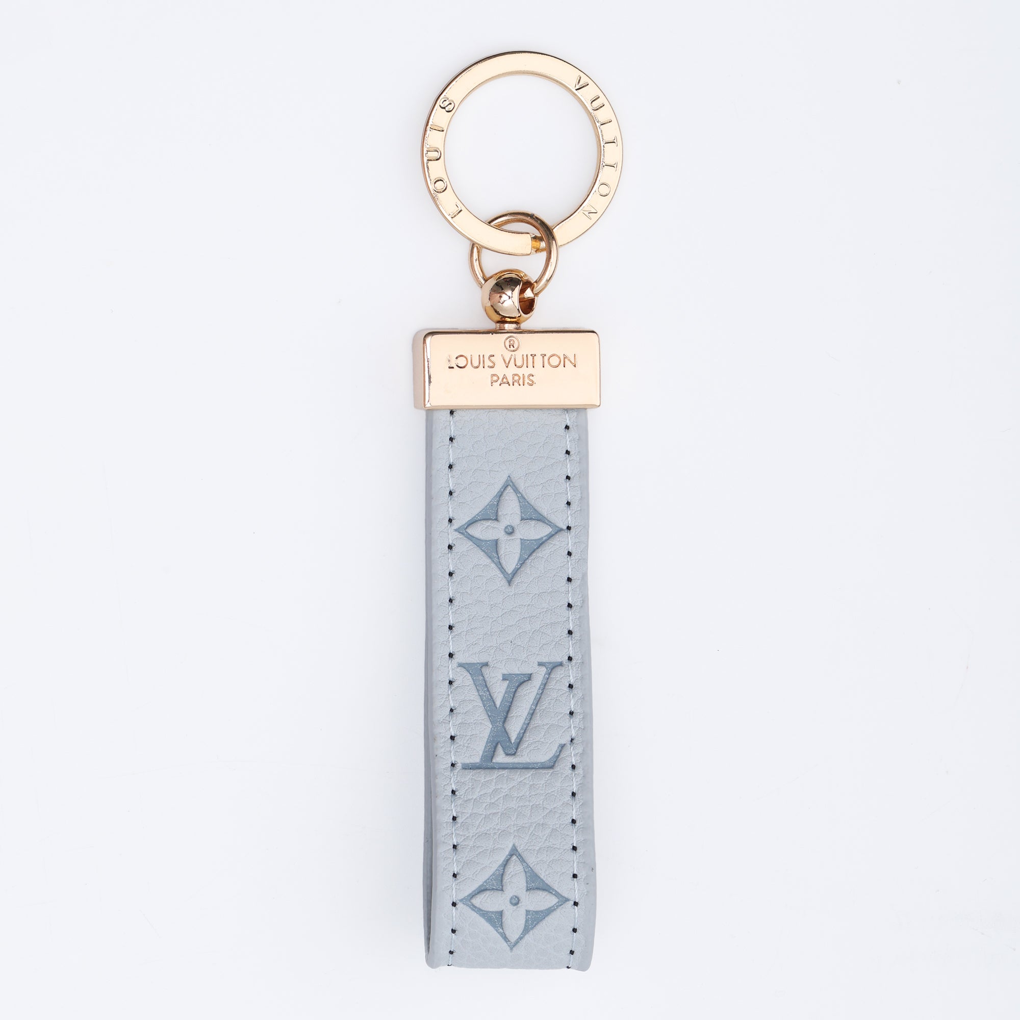 Ice Blue Embossed Loop Keychain