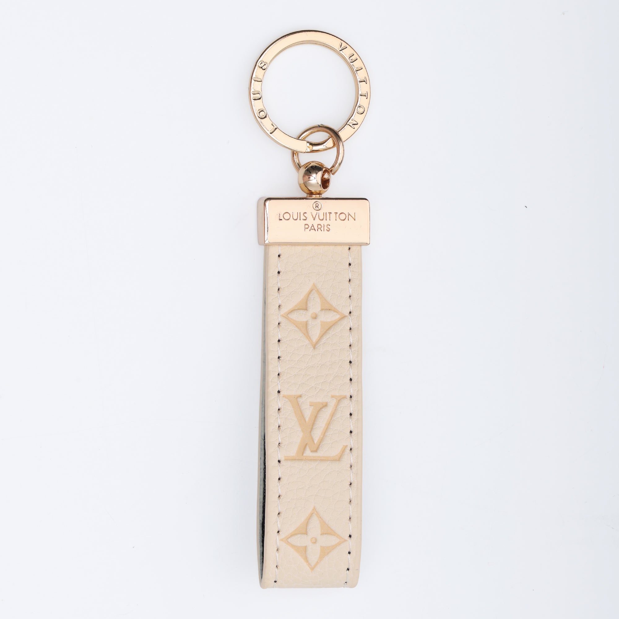 Ivory Embossed Loop Keychain