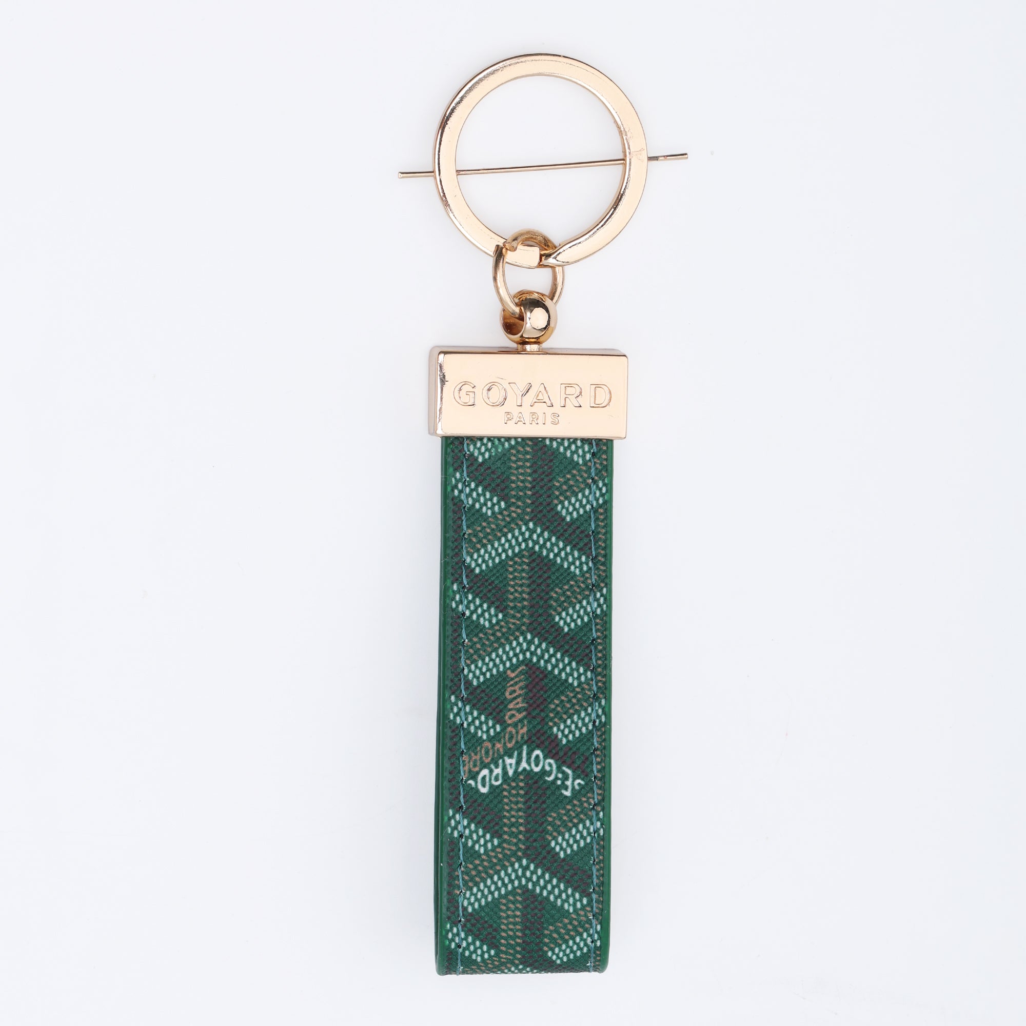 Emerald Monogram Loop Keychain