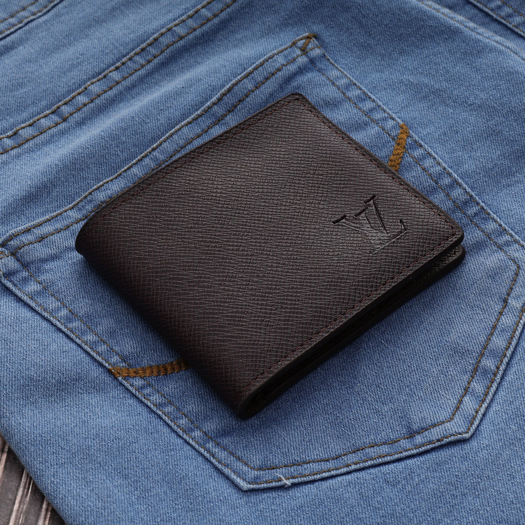 Espresso Crosshatch Bifold Wallet