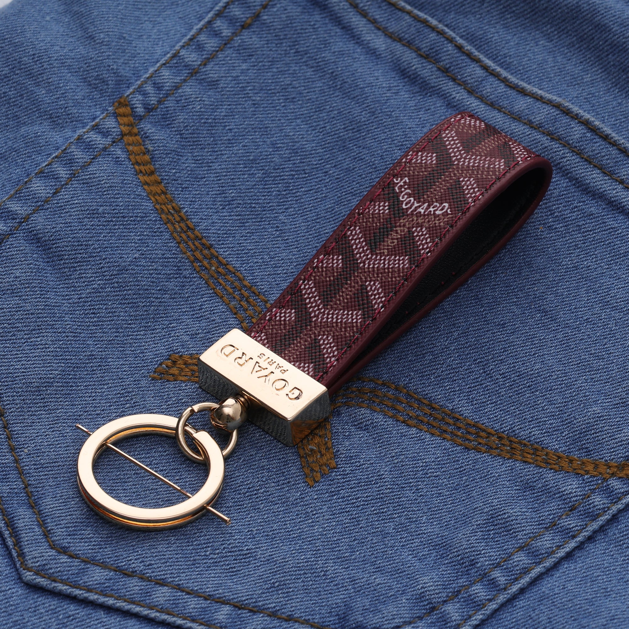 Burgundy Heritage Loop Keychain