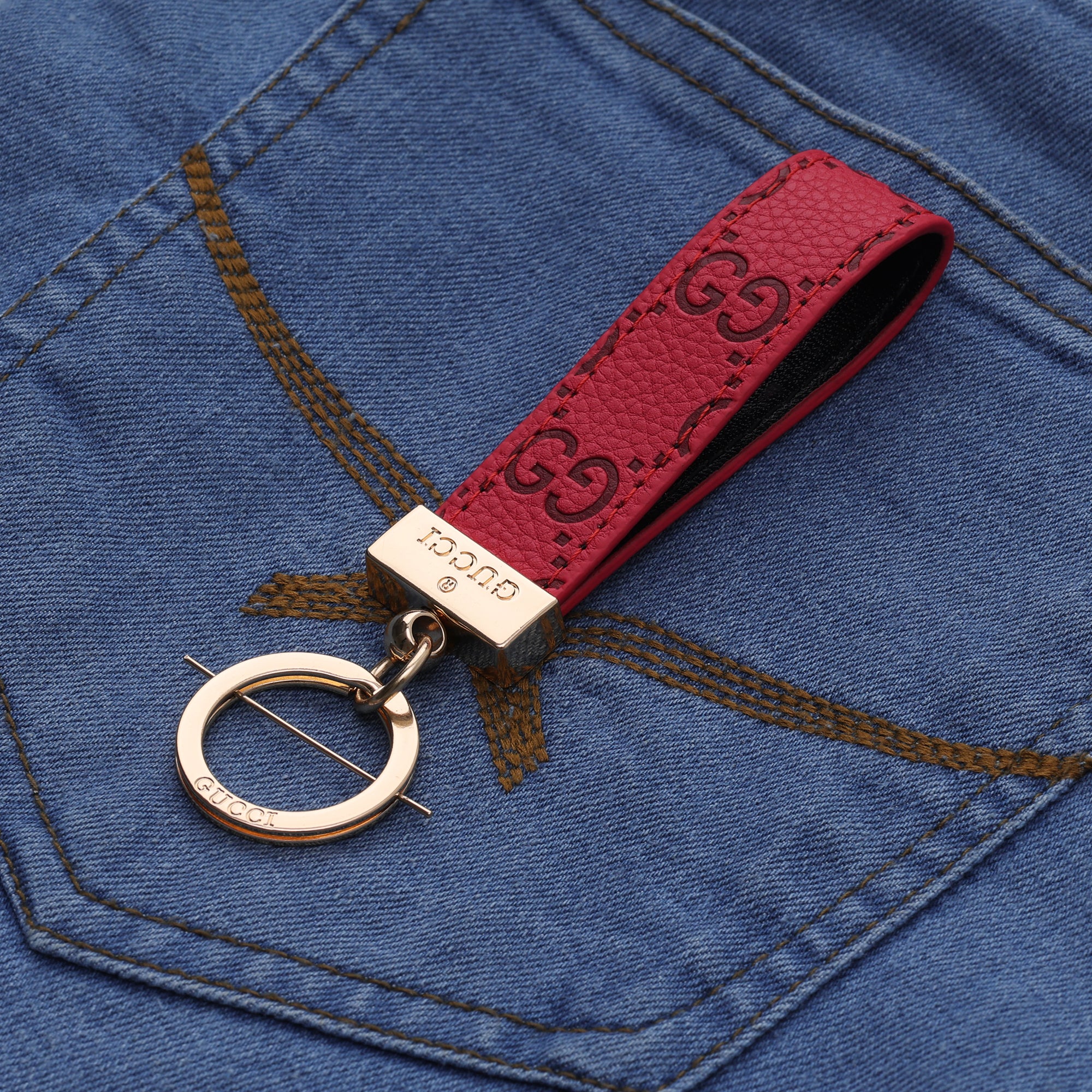 Crimson Statement Loop Keychain