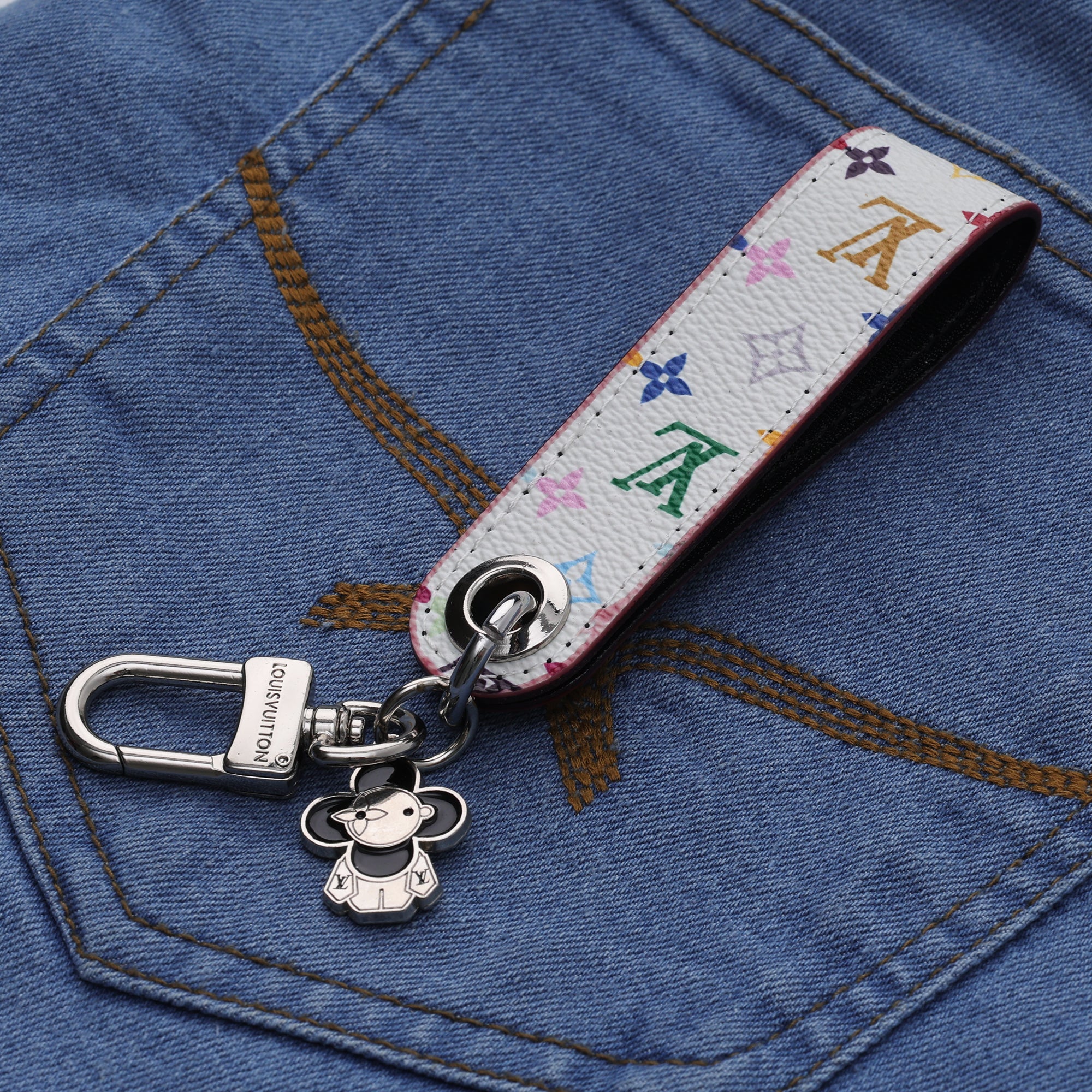 Ivory Pop Charm Loop Keychain