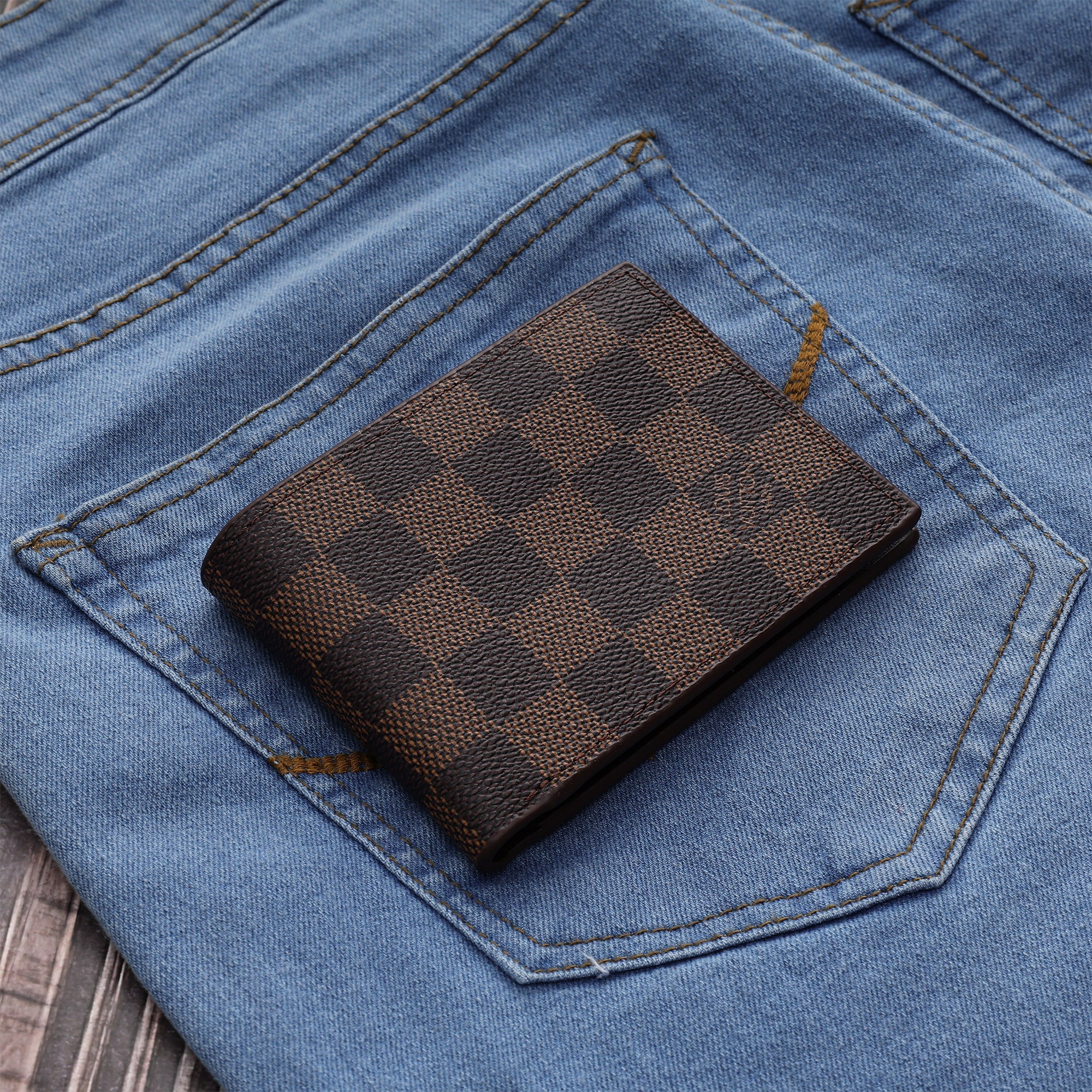 Cocoa Check Bifold Wallet