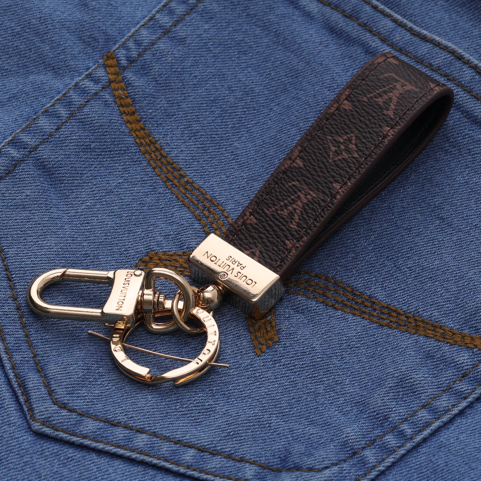 Espresso Dual-Hook Loop Keychain