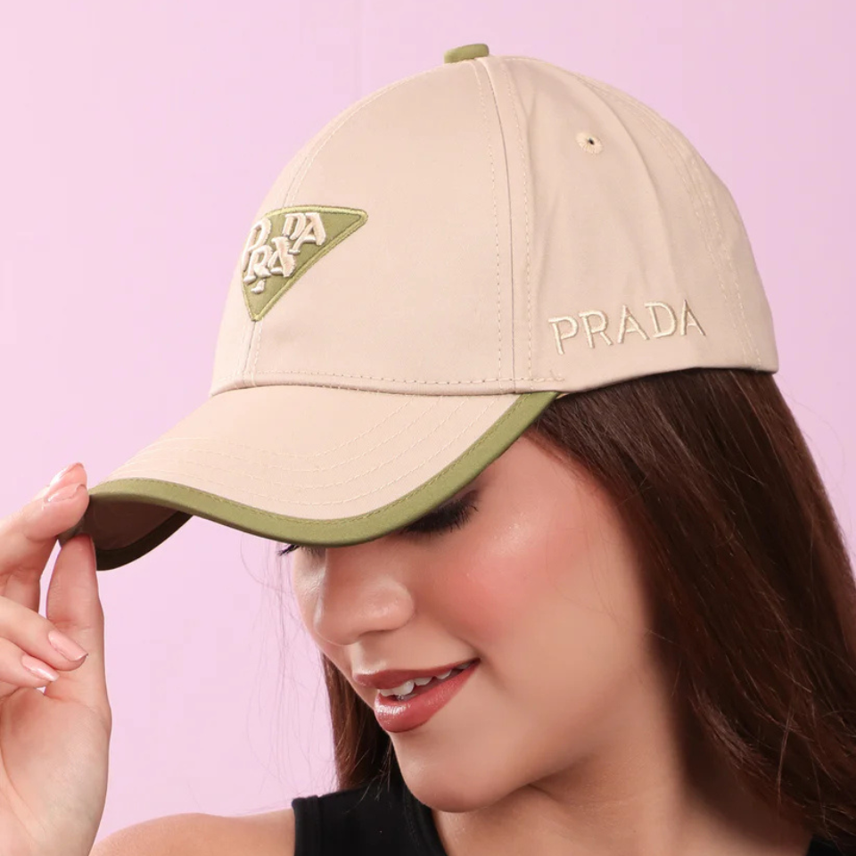 Beige & Sage Designer Baseball Cap