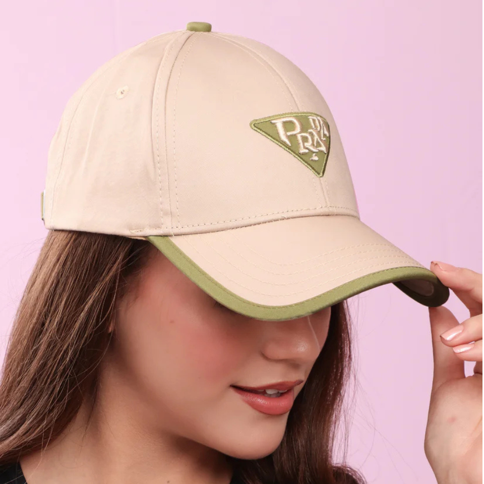Beige & Sage Designer Baseball Cap
